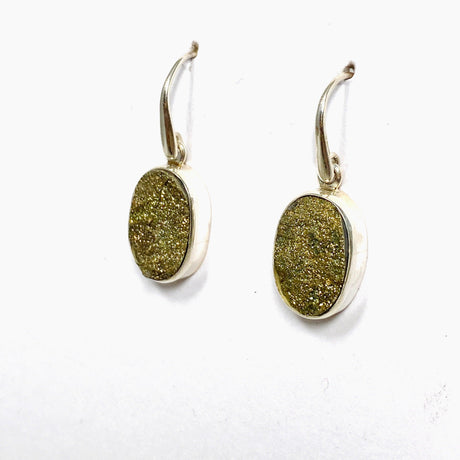 Druzy Pyrite Oval Earrings PEGJ160 - Nature's Magick