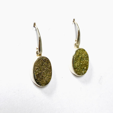 Druzy Pyrite Oval Earrings PEGJ160 - Nature's Magick