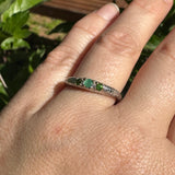 Emerald & Chrome Diopside in 925 silver with 18ct Gold plate Size 7.5 GRA919