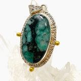 Emerald Oval Cabochon Pendant in a Decorative Setting KPGJ4638