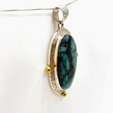 Emerald Oval Cabochon Pendant in a Decorative Setting KPGJ4638