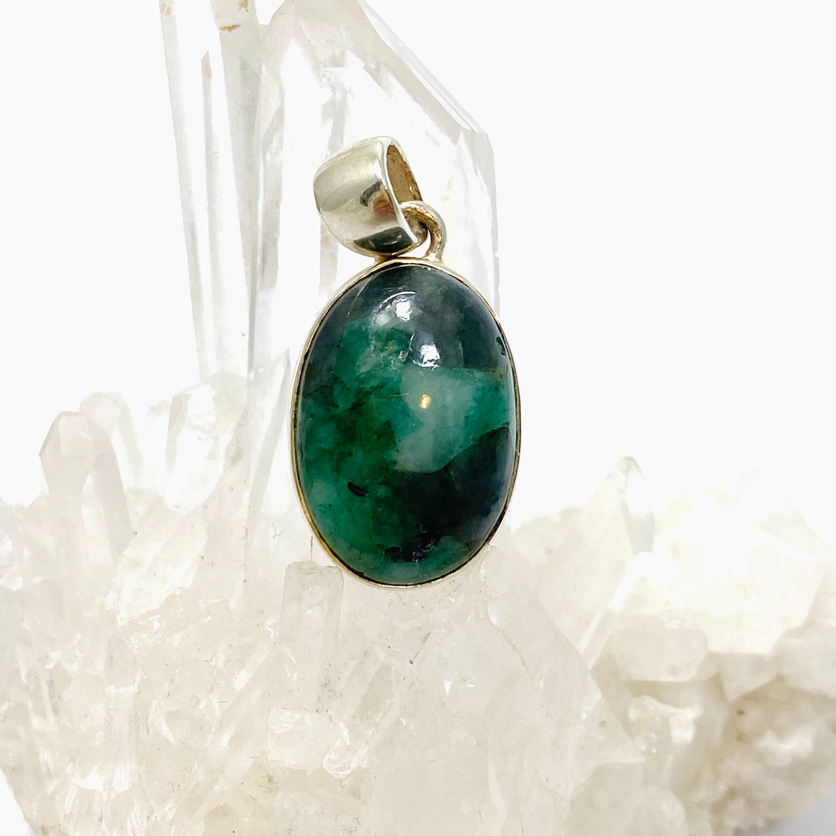 Emerald Oval Cabochon Pendant KPGJ4636