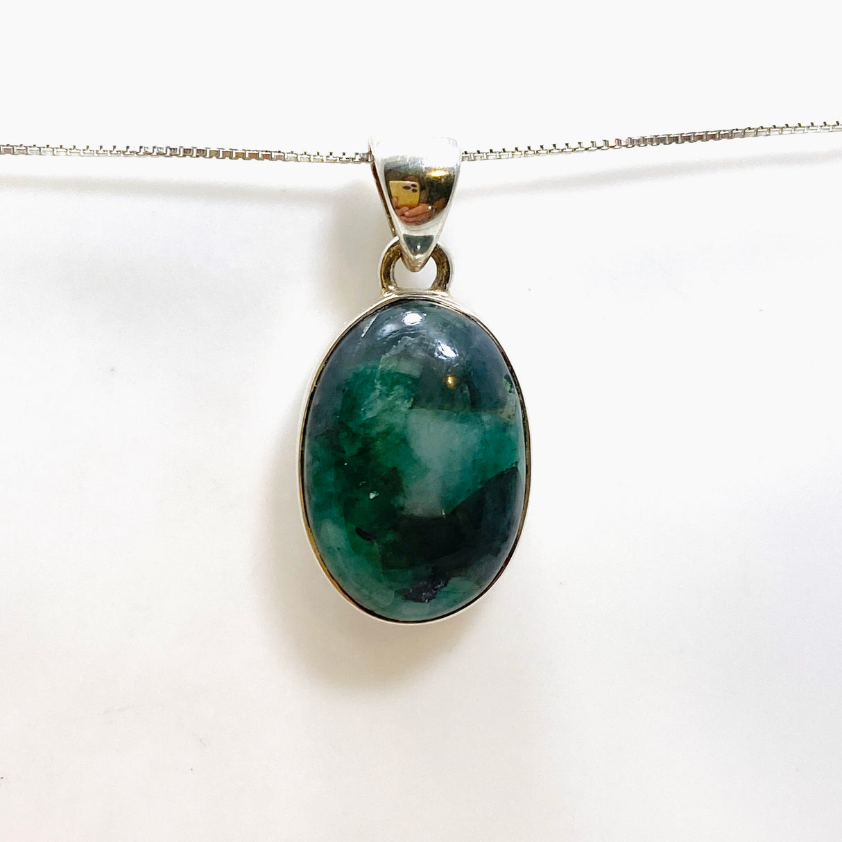 Emerald Oval Cabochon Pendant KPGJ4636