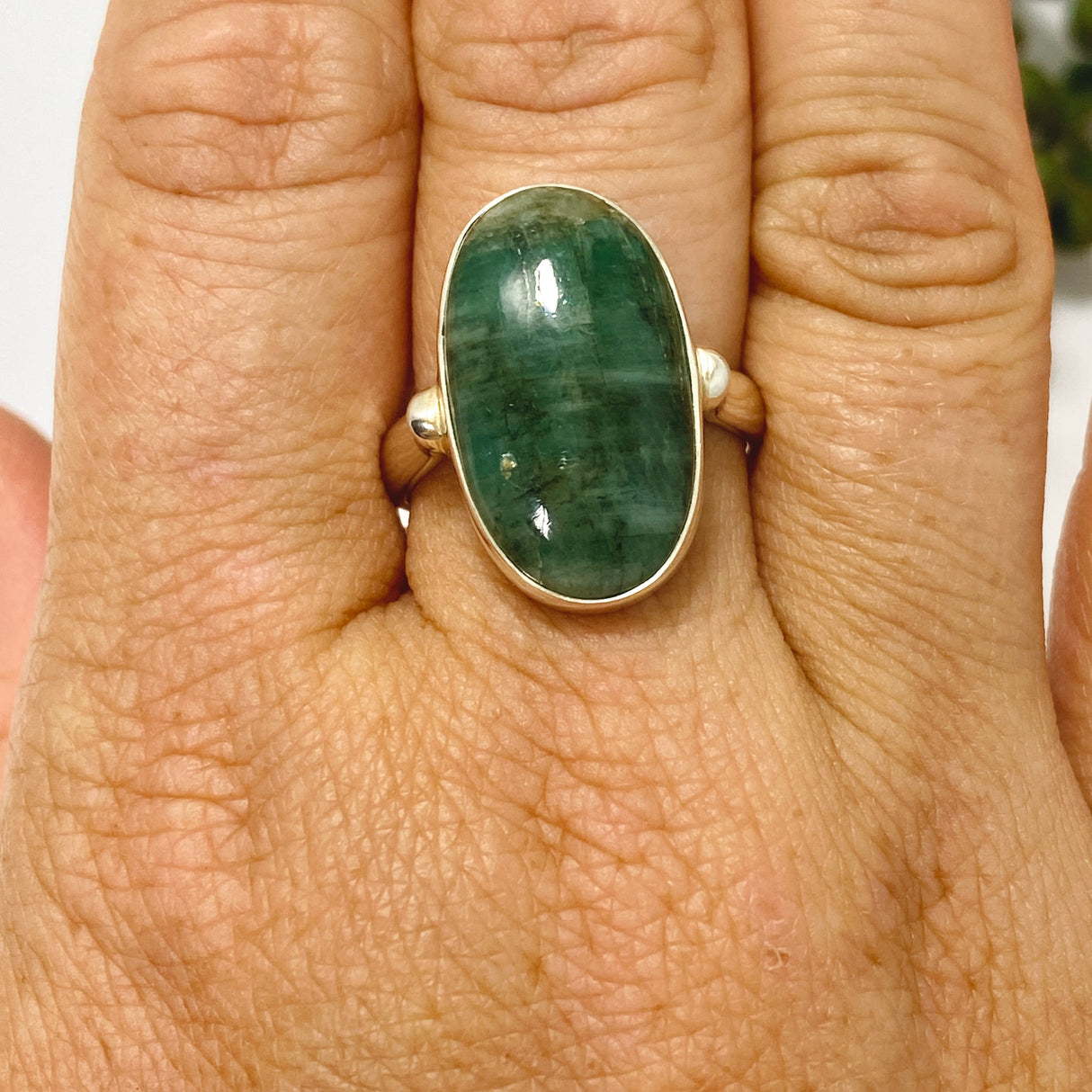 Emerald Oval Cabochon Ring Size 10 KPGJ3294