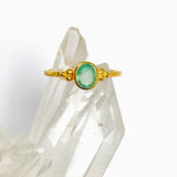 Emerald Oval Faceted 2.5 micron Gold Plated Ring Size 5 PRGJ990