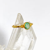 Emerald Oval Faceted 2.5 micron Gold Plated Ring Size 5 PRGJ990