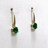 Emerald Oval Faceted Earrings PEGJ288