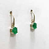 Emerald Oval Faceted Earrings PEGJ289