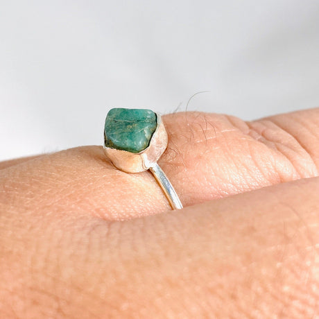 Emerald Raw Crystal Fine Band Ring R3701-EM - Nature's Magick