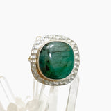 Emerald Square Cabochon Ring with Hammered Detailing Size 8 KPGJ3301