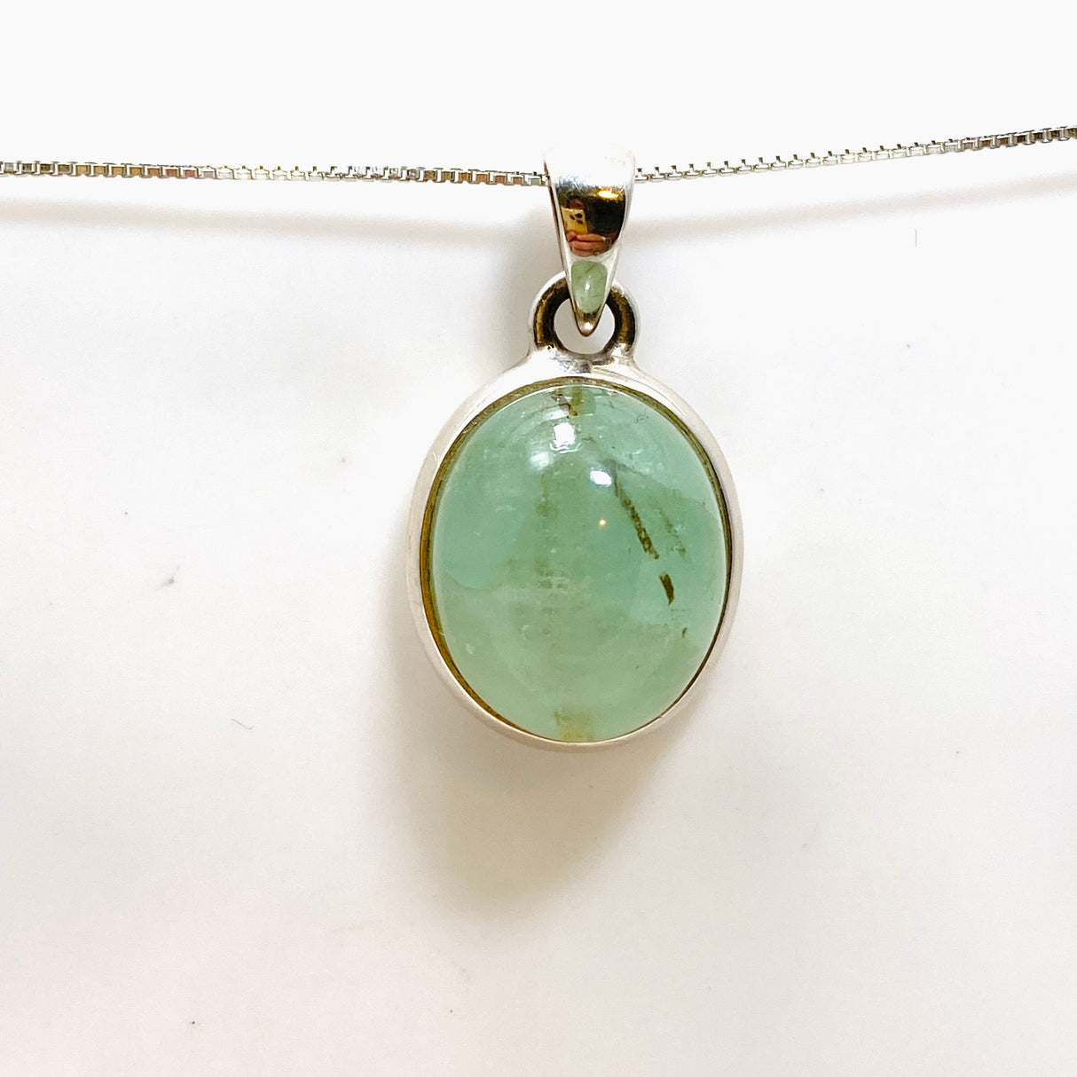 Emerald with Rutile Oval Cabochon Pendant PPGJ805