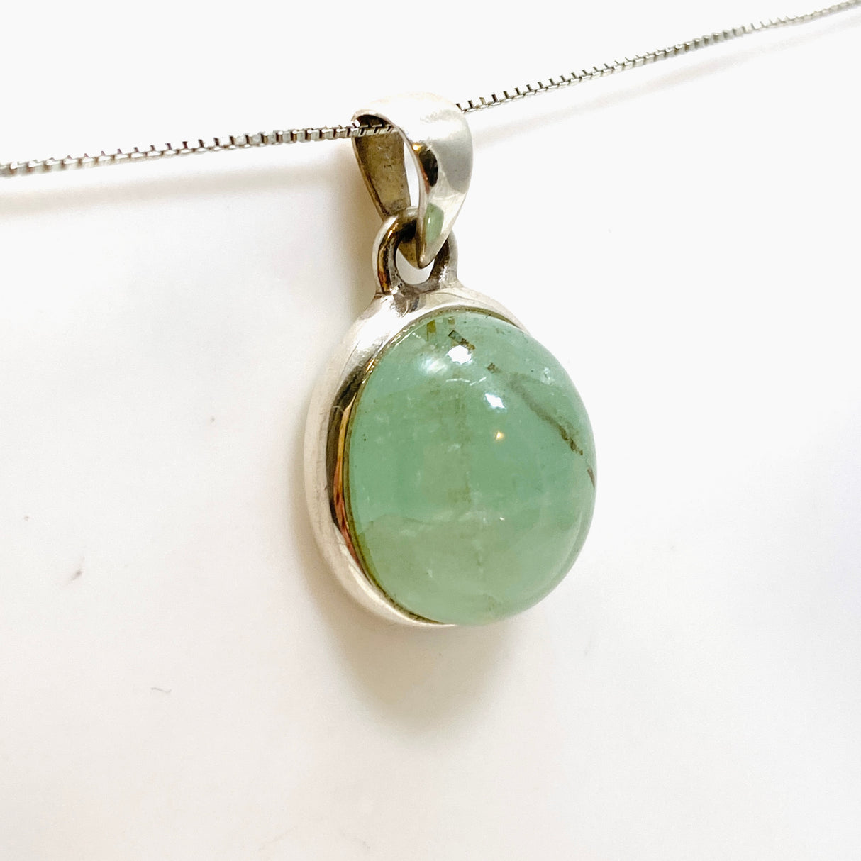 Emerald with Rutile Oval Cabochon Pendant PPGJ805