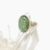 Emerald with Rutile Oval Cabochon Ring Size 5.5 PRGJ649