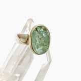 Emerald with Rutile Oval Cabochon Ring Size 5.5 PRGJ649