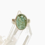 Emerald with Rutile Oval Cabochon Ring Size 5.5 PRGJ649