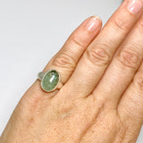 Emerald with Rutile Oval Cabochon Ring Size 5.5 PRGJ649