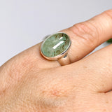 Emerald with Rutile Oval Cabochon Ring Size 5.5 PRGJ649