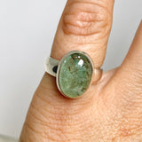 Emerald with Rutile Oval Cabochon Ring Size 5.5 PRGJ649