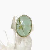 Emerald with Rutile Oval Cabochon Ring Size 8.5 PRGJ549