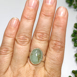 Emerald with Rutile Oval Cabochon Ring Size 8.5 PRGJ549