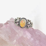 Ethiopian Opal ring with silver design in band KRGJ3001 - Nature's Magick