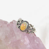 Ethiopian Opal ring with silver design in band KRGJ3001 - Nature's Magick