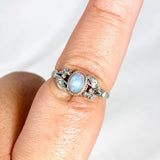 Ethiopian Opal ring with silver leaf design in band KRGJ3000 - Nature's Magick