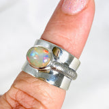 Ethiopian Opal set in wide silver band ring s.6 KRGJ3002 - Nature's Magick