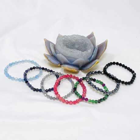 Faceted Round Gemstone Bracelet 5-6mm - Nature's Magick