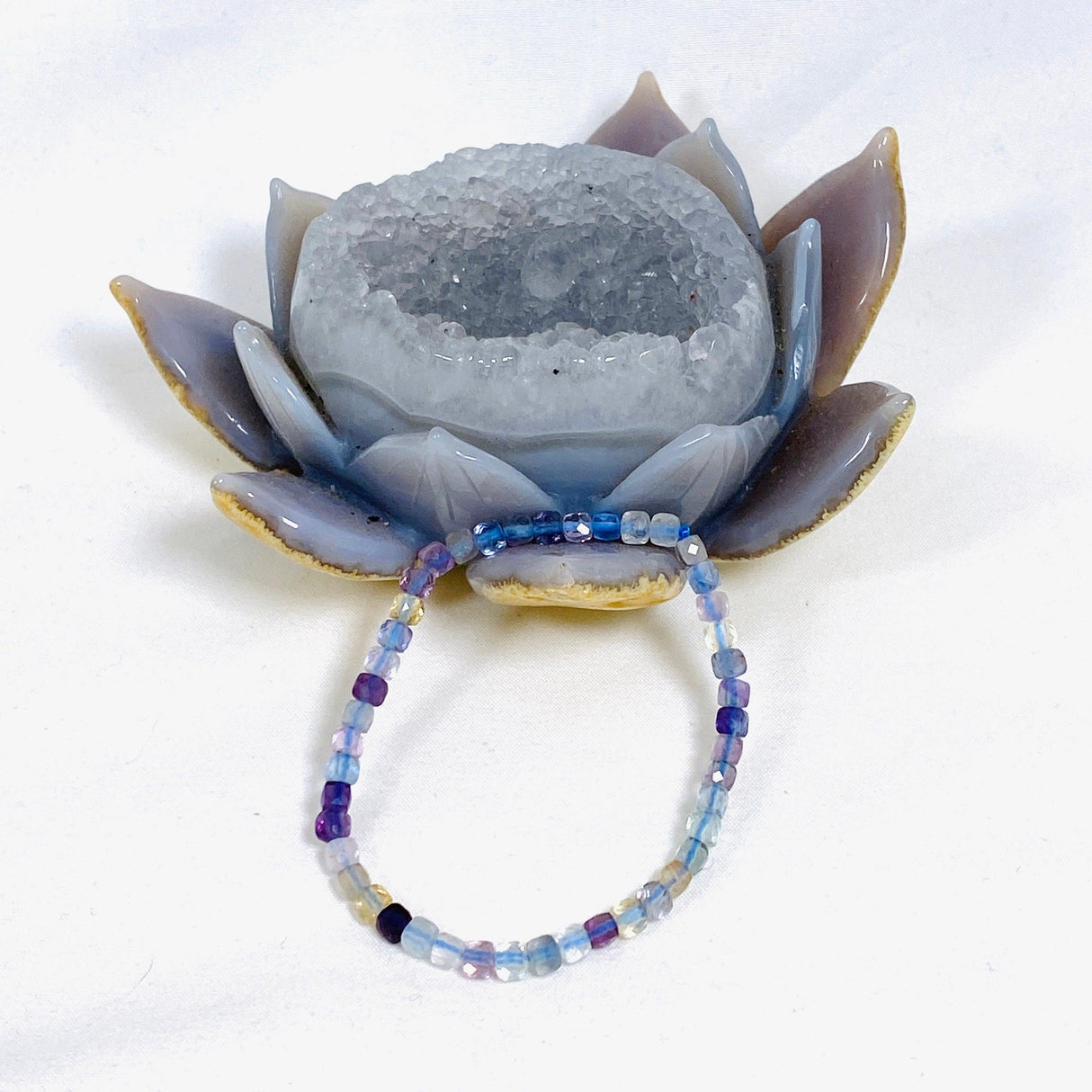 Faceted Square Gemstone Bracelet 4mm - Nature's Magick
