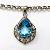 Faceted Teardrop Pendant with Silver Filagree G2176 - Nature's Magick