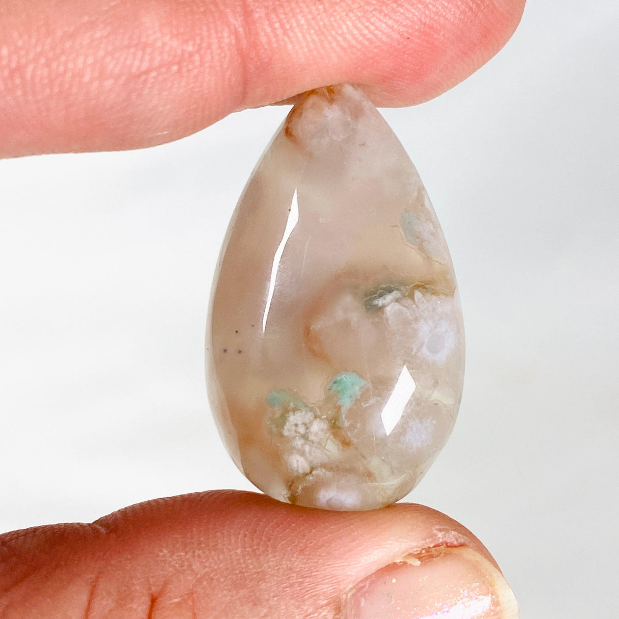 Flower Agate Teardrop Cabochon FWR - Nature's Magick