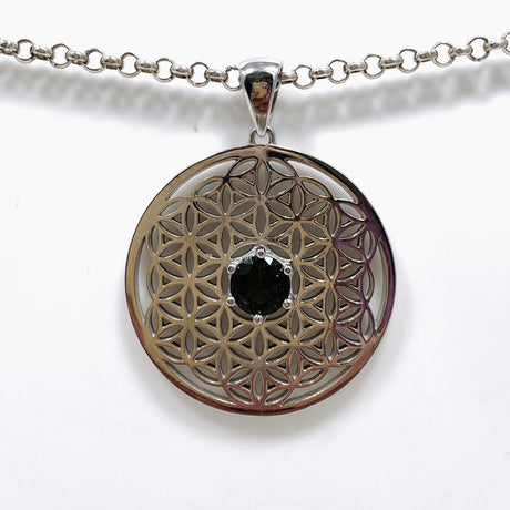 Flower of Life Moldavite Pendant IVMP-06 - Nature's Magick