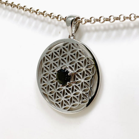 Flower of Life Moldavite Pendant IVMP-06 - Nature's Magick