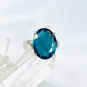 Fluorite Oval Faceted Ring s.8.5 PRGJ302 - Nature's Magick