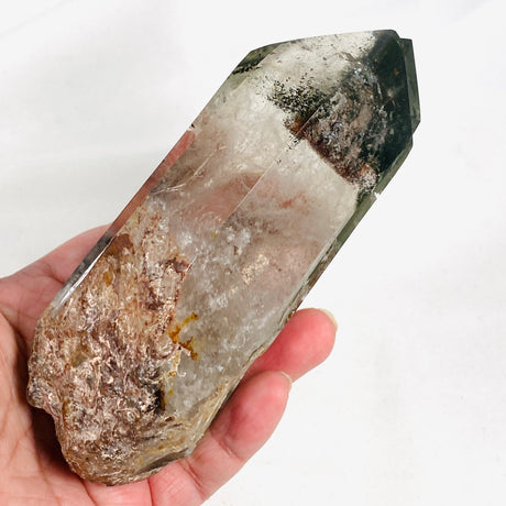 Garden Quartz polished twin crystal on stand - Nature's Magick