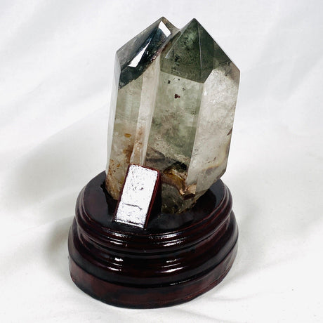 Garden Quartz polished twin crystal on stand - Nature's Magick