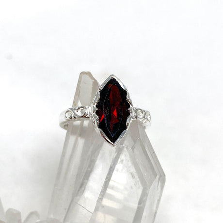 Garnet Faceted Marquise Ring in a Decorative Setting R3726 - Nature's Magick