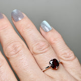 Garnet Faceted Square Solitare Ring R4806