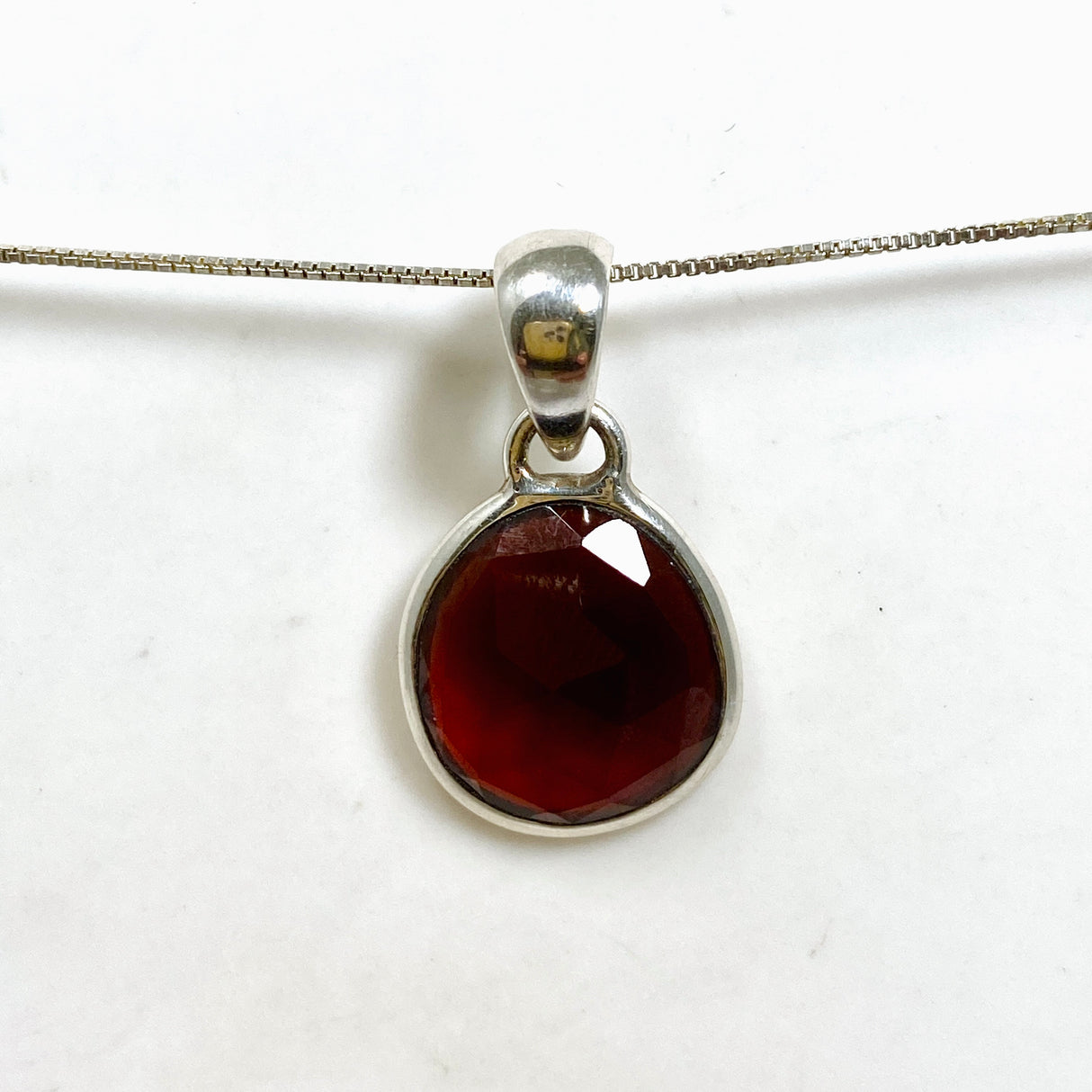 Garnet Freeform Faceted Pendant PPGJ1160