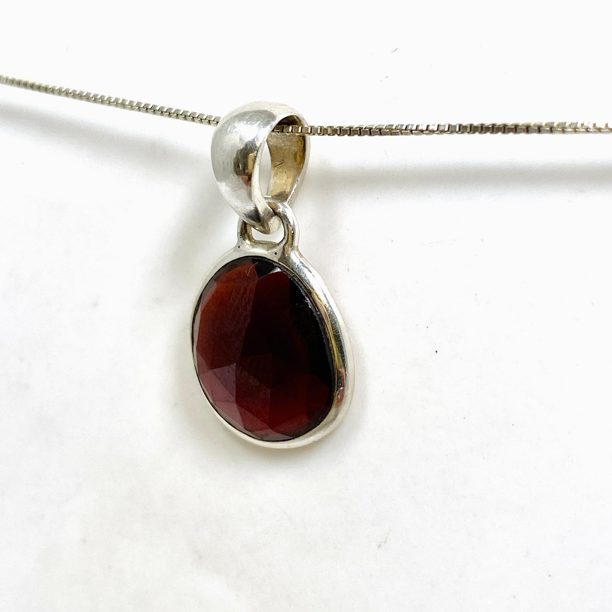 Garnet Freeform Faceted Pendant PPGJ1160