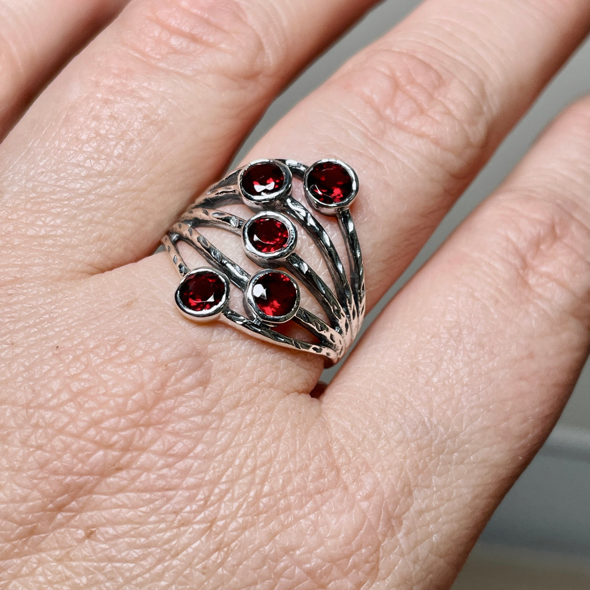 Garnet Multi-stone Faceted Gemstone Ring R3875