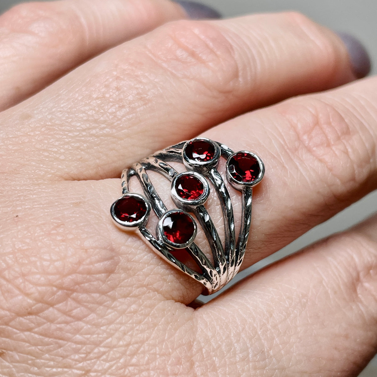 Garnet Multi-stone Faceted Gemstone Ring R3875