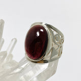 Garnet Oval Cabochon Ring in a Wide Band Filigree Setting Size 9.5 PRGJ923