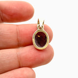 Garnet Oval Checkerboard Faceted Pendant PPGJ868