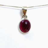 Garnet Oval Checkerboard Faceted Pendant PPGJ868