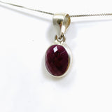 Garnet Oval Checkerboard Faceted Pendant PPGJ868