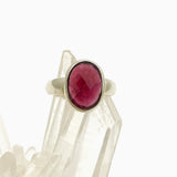 Garnet Oval Checkerboard Faceted Ring Size 7 PRGJ620