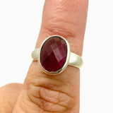 Garnet Oval Checkerboard Faceted Ring Size 7 PRGJ620