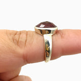 Garnet Oval Checkerboard Faceted Ring Size 7 PRGJ620